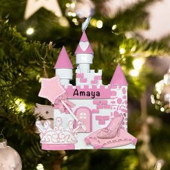 Personalized Princess Castle Christmas Ornament