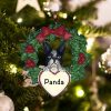 Personalized Boston Terrier with Wreath Christmas Ornament