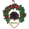 Dachshund With Wreath Personalized Christmas Ornament
