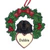 Black and Tan Dachshund With Wreath Personalized Christmas Ornament