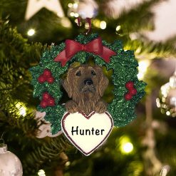 Personalized Golden Retriever with Wreath Christmas Ornament