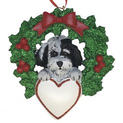 Havanese With Wreath Personalized Christmas Ornament - Blank
