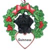 Black Lab With Wreath Personalized Christmas Ornament