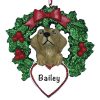 Yellow Lab With Wreath Personalized Christmas Ornament