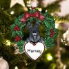 Personalized Schnauzer with Wreath Christmas Ornament