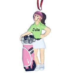 Golfer Girl Personalized Christmas Ornament