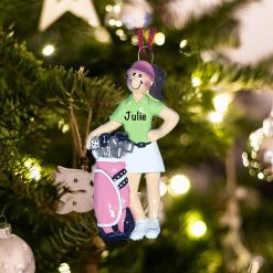 Personalized Golfer Girl Christmas Ornament