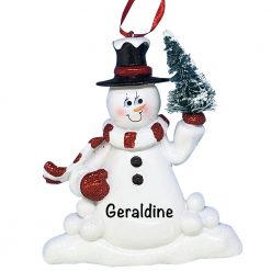 nowman With Tree Personalized Christmas Ornament