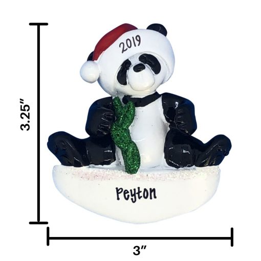 Panda Sitting Personalized Christmas Ornament