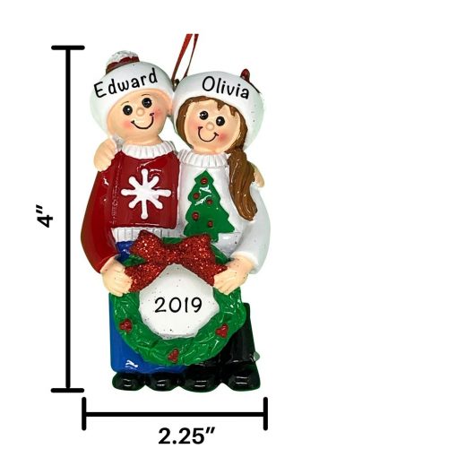 Ugly Sweater Couple Personalized Christmas Ornament