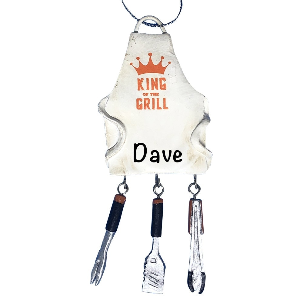King Of The Grill BBQ Personalized Christmas Ornament