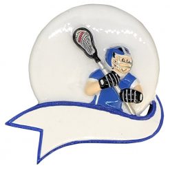 Lacrosse Boy Banner Personalized Christmas Ornament - Blank