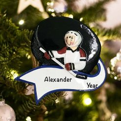 Personalized Ice Hockey Puck Christmas Ornament