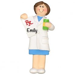 Pharmacist Girl Personalized Christmas Ornament
