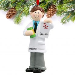Pharmacist Guy Christmas Ornament