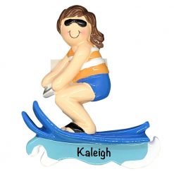 Water Ski Girl Personalized Christmas Ornament