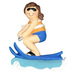 Water Ski Girl Personalized Christmas Ornament - Blank