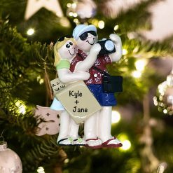 Personalized Sightseeing Travel Couple Christmas Ornament