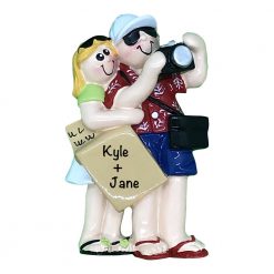 Sightseeing Travel Couple Personalized Christmas Ornament