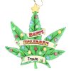Cannabis Leaf Personalized Christmas Ornament