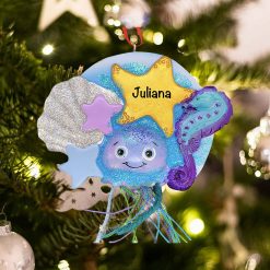 Personalized Jellyfish Christmas Ornament
