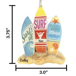 Surfing Beach Personalized Christmas Ornament Gift