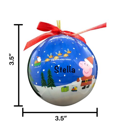 Peppa Pig Blue Ball Personalized Christmas Ornament