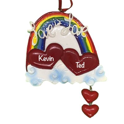 Gay Pride Love Personalized Christmas Ornament