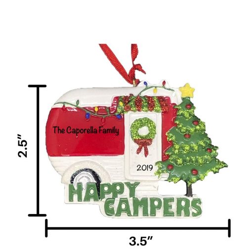 Happy Camping Personalized Christmas Ornament