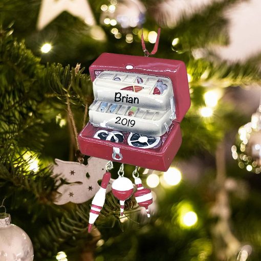Personalized Fishing Tackle Box Christmas Ornament