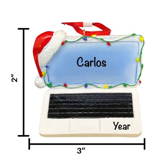 Laptop Personalized Christmas Ornament