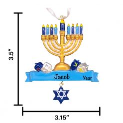 Hannukah Dangle Star Personalized Christmas Ornament