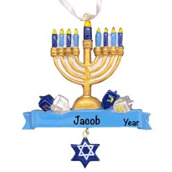 Hanukkah Personalized Christmas Ornament