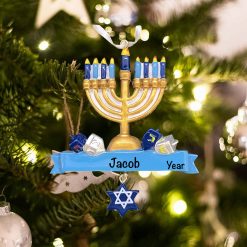 Personalized Hanukkah Dangle Star Christmas Ornament