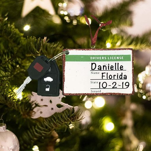 Personalized Drivers License Tag Christmas Ornament