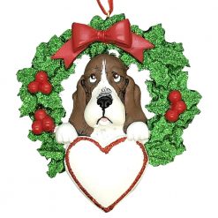 Basset Hound Dog Personalized Christmas Ornament Blank