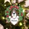 Personalized Basset Hound Dog Christmas Ornament