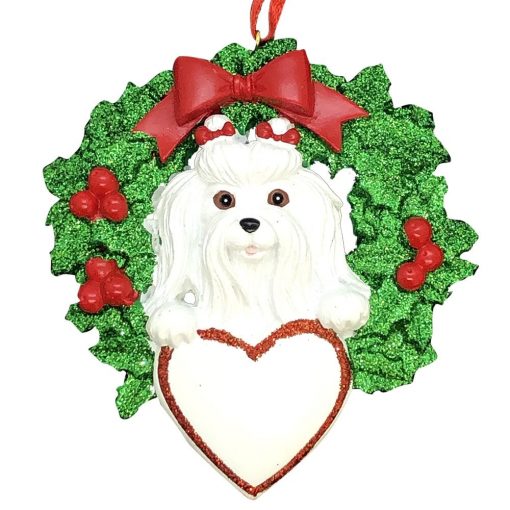 Maltese Dog Personalized Christmas Ornament Blank