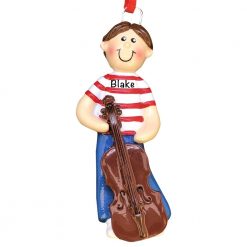 Cello Boy Personalized Christmas Ornament