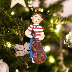 Personalized Cello Boy Christmas Ornament