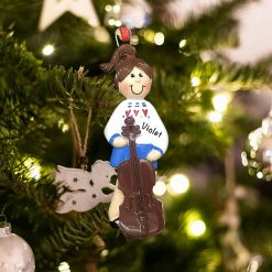 Personalized Cello Girl Christmas Ornament