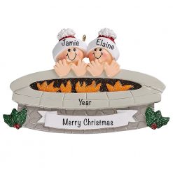 Fire Pit Family of 2 Personalized Ornament