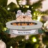 Personalized Fire Pit Family of 2 Christmas Ornament
