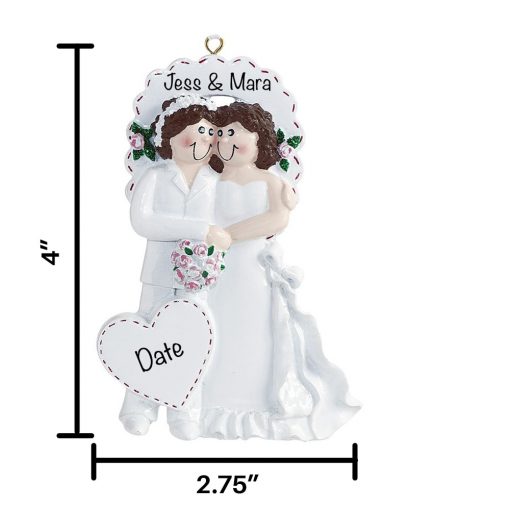 Lesbian Gay Couple Personalized Christmas Ornament