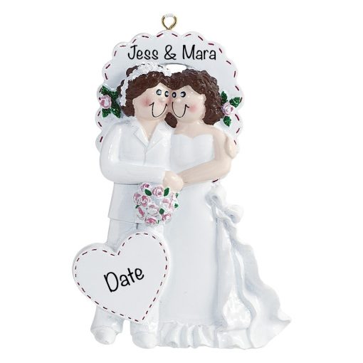 Lesbian Gay Couple Wedding Personalized Ornament