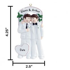 Gay Couple Male Personalized Christmas Ornament