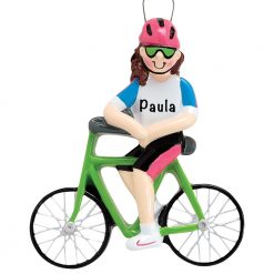 Cycling Girl Personalized Ornament
