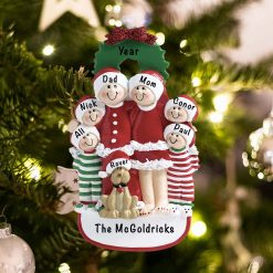 Personalized Christmas Family of 6 Christmas Ornament