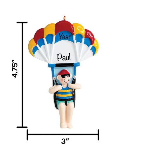Parasailing Boy Personalized Christmas Ornament