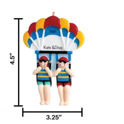 Parasailing Couple Personalized Christmas Ornament